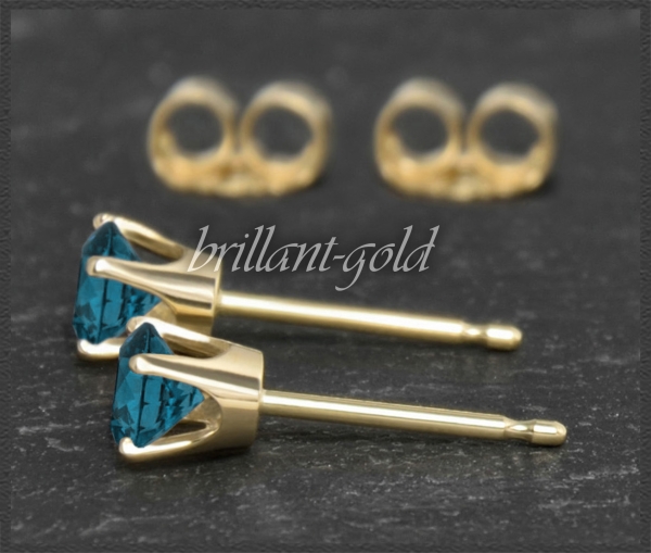 Ohrstecker 585 Gold Topas london-blue 4,5,6,7mm